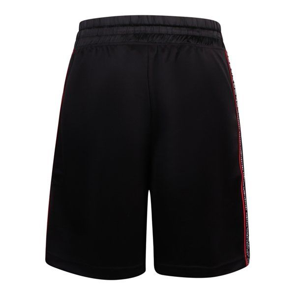 Mens Black Logo Tape Sweat Shorts