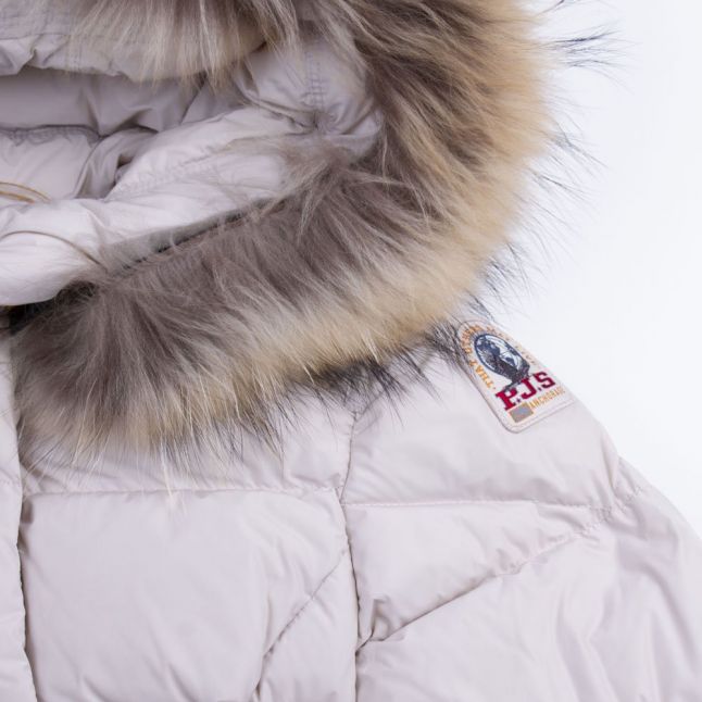 Girls Silver Grey Bambi Fur Hooded Jacket