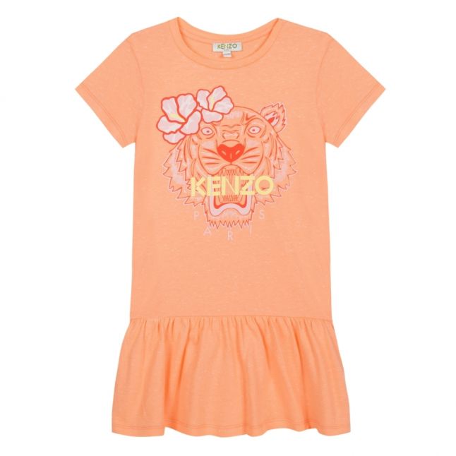 Junior Apricot Flower Tiger Dress