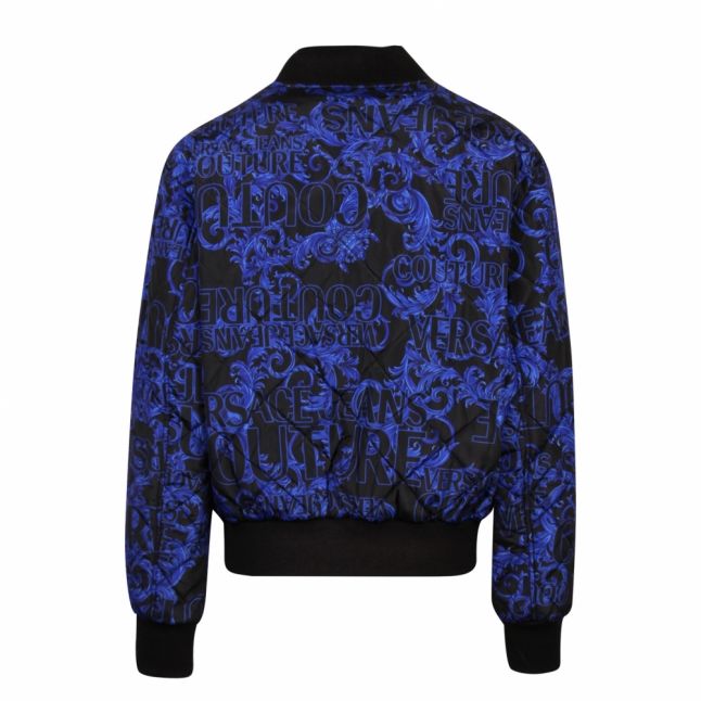 Mens Black/Blue Branded Baroque Reversible Jacket