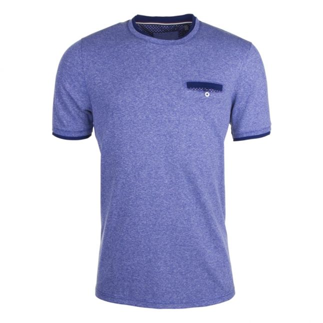 Mens Blue Climb Textured S/s T Shirt