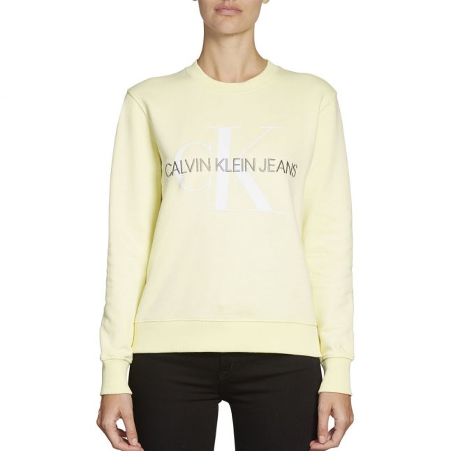 Womens Mimosa Yellow Dyed Monogram Crew Sweat Top