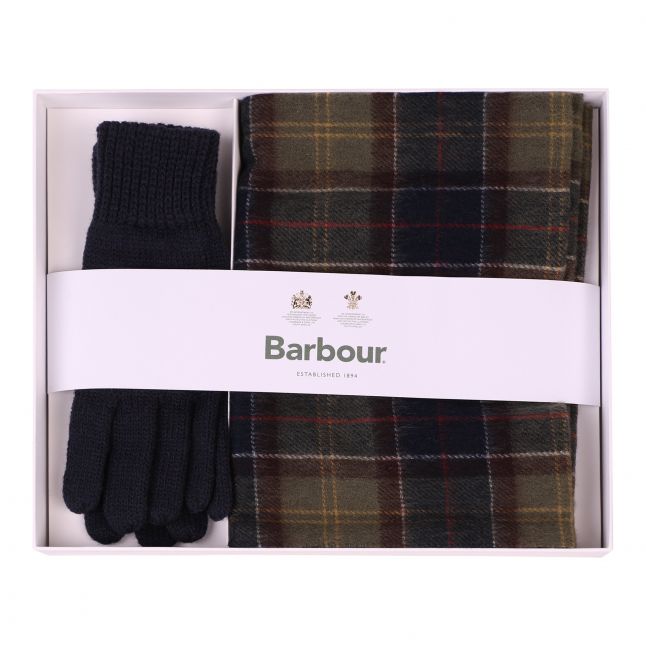 Womens Tartan Wool Scarf + Gloves Set