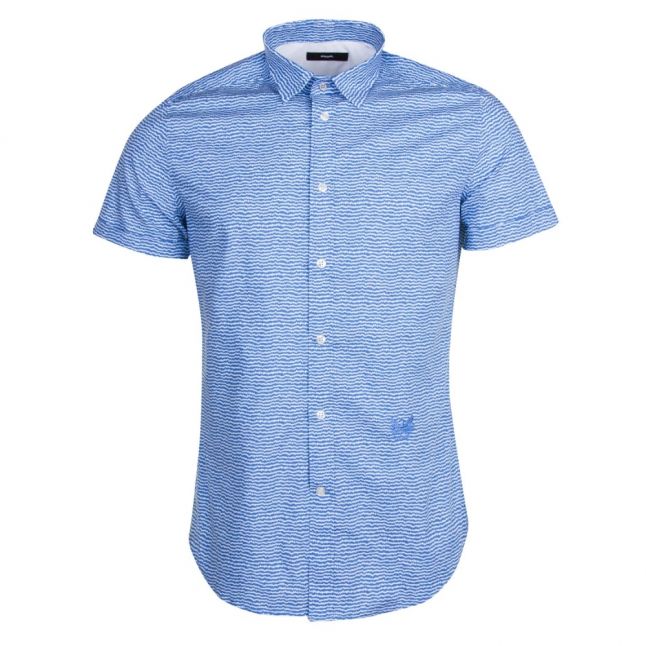 Mens Blue S-Venety Print S/s Shirt