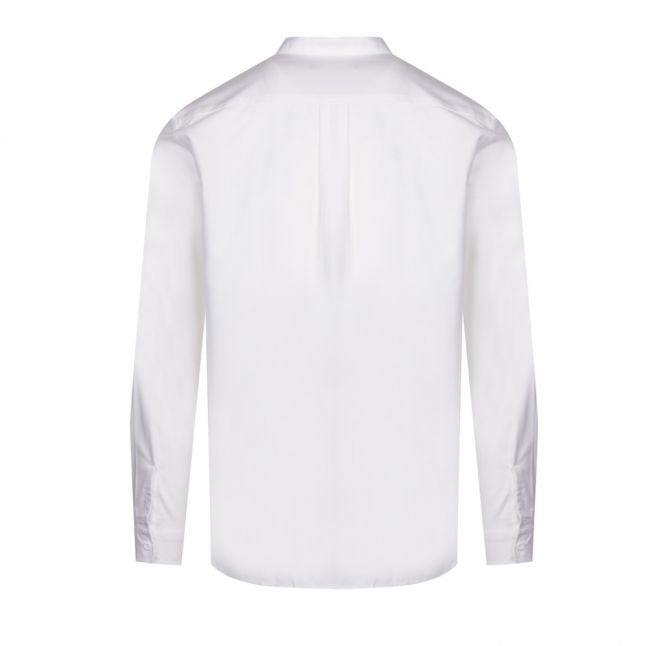 Mens White Grandad Collar L/s Shirt