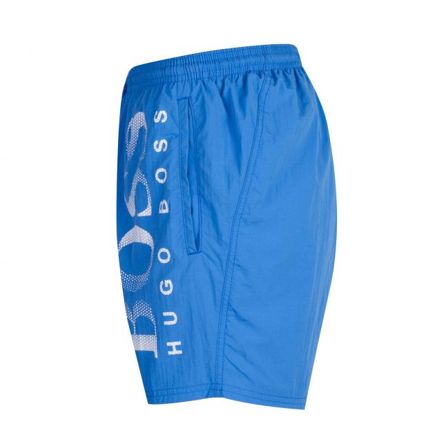 Mens Bright Blue Octopus Side Logo Swim Shorts