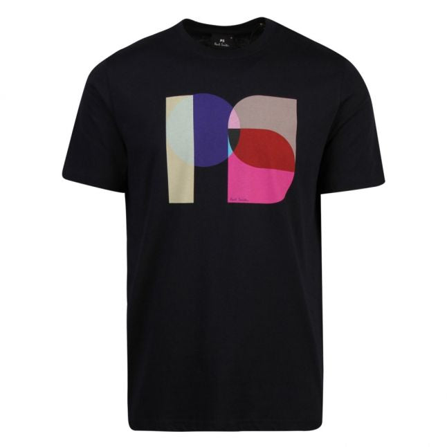 Mens Dark Navy Abstract PS Logo S/s T Shirt