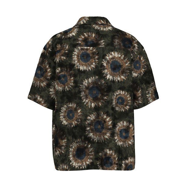 Mens Open Green Egeeno Print S/s Shirt