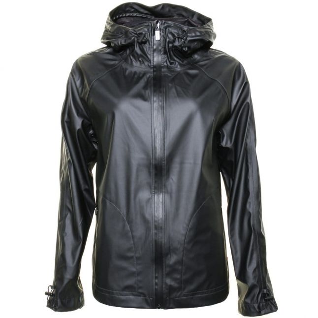 Womens Black Rubberised Windcheater Jacket