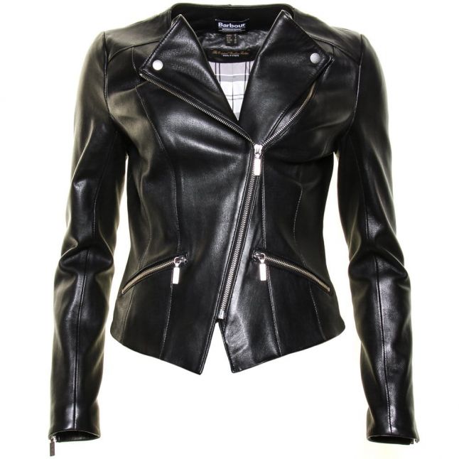 International Womens Black Shadow Mid Leather Jacket