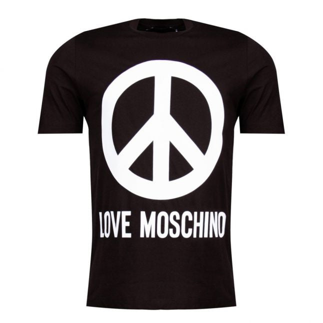 Mens Black Large Peace Logo Regular S/s T Shirt