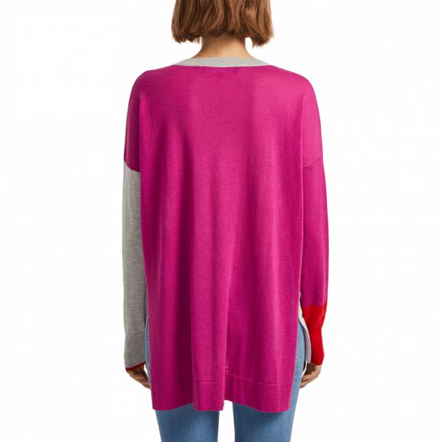 Womens Purple Spring Light Knits Colourblock Jumper