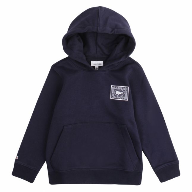 Boys Navy Croc Logo Hooded Sweat Top