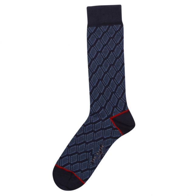 Mens Navy Evaan Geometric Print Socks