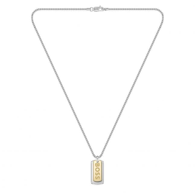 Mens Silver/Gold Devon Tag Necklace