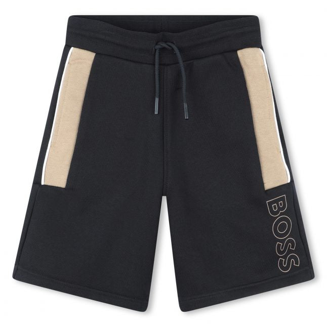 Boys BOSS Black Panel Sweat Shorts