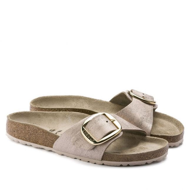 Womens Washed Rose Gold Madrid Buckle Sandals