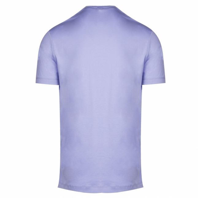 Mens Pale Blue Silver Chest Logo Custom Fit S/s T Shirt