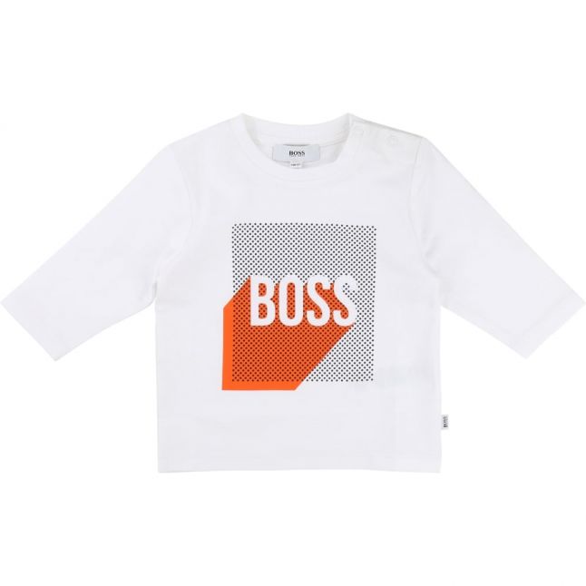 Baby White Chest Logo L/s T Shirt