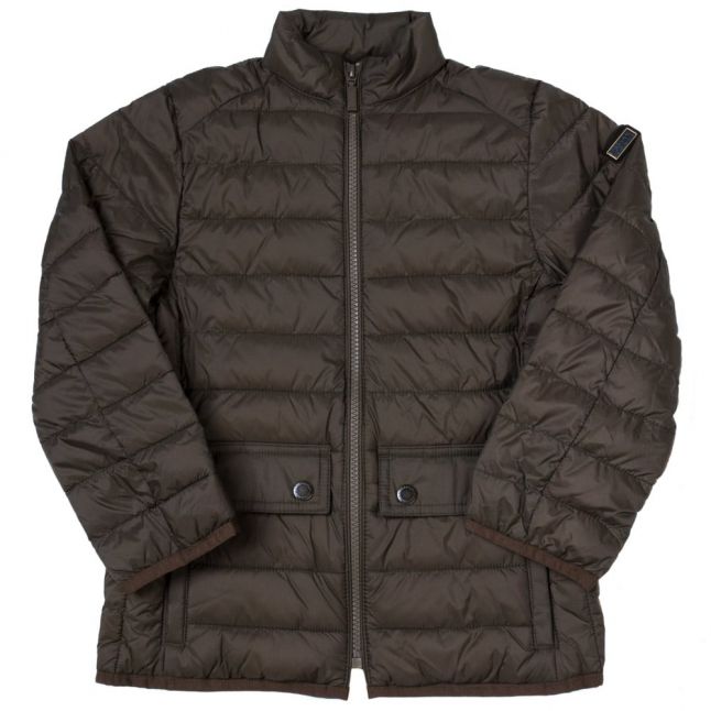 Boys Olive Crossover Quilted Jacket