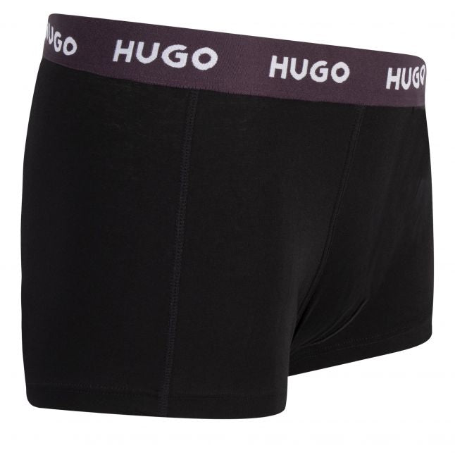 Mens Black Multi 3PK Trunks