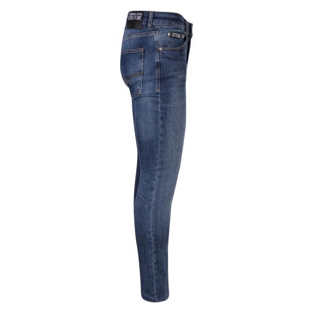 Mens Indigo Branded Skinny Fit Jeans