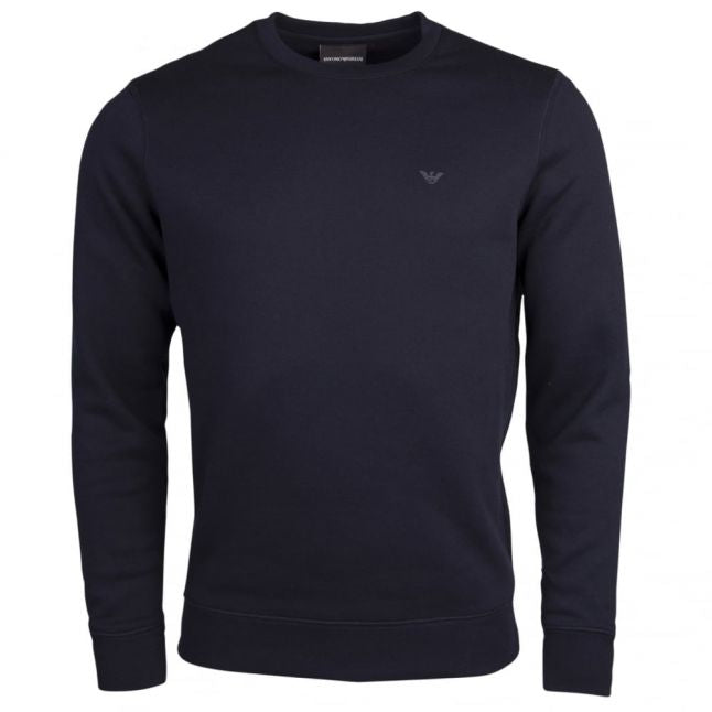 Mens Navy Small Logo Crew Sweat Top