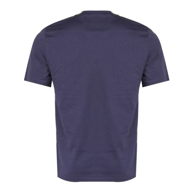 Mens Washed Navy Embroidered S/s T Shirt