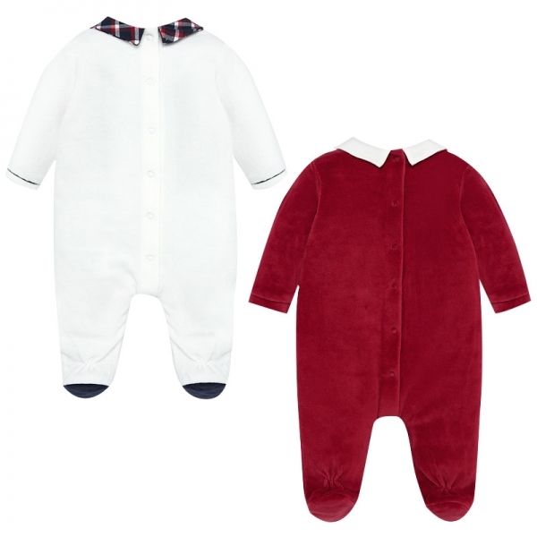 Baby Red/White London Guard Two Pack Babygrow