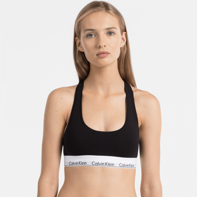 Womens Black Modern Cotton Classic Bralette