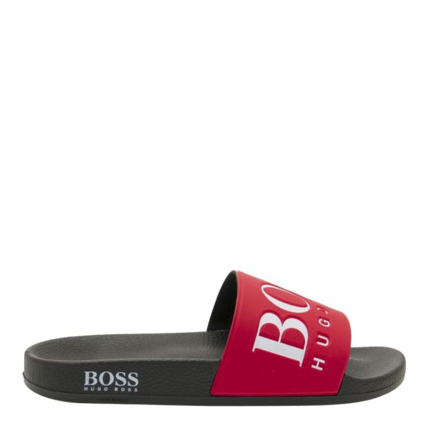 Mens Red Solar Slide Logo Slides