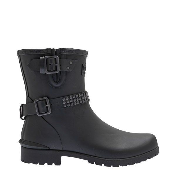 Womens Black Leona Wellington Boots