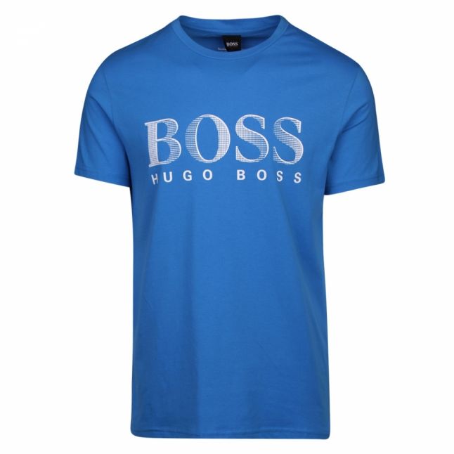 Mens Bright Blue Big Logo Beach S/s T Shirt