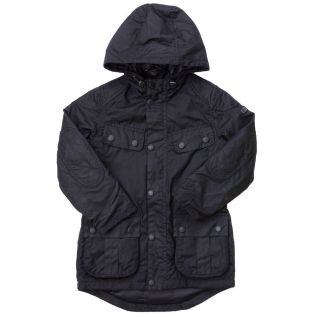 Boys Black Storm Waxed Parka