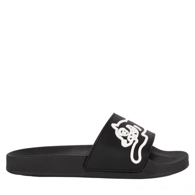 Mens Black Running Dog Slides