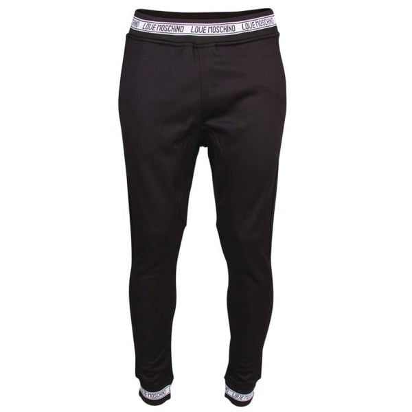 Mens Black Logo Tape Sweat Pants