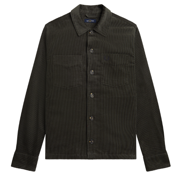 Mens Field Green Cord Overshirt