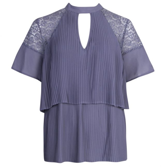 Womens Blue Vimirena Pleated Top