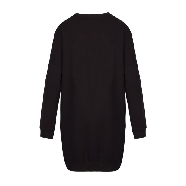 Womens Black Textured Foil Sweat Dress