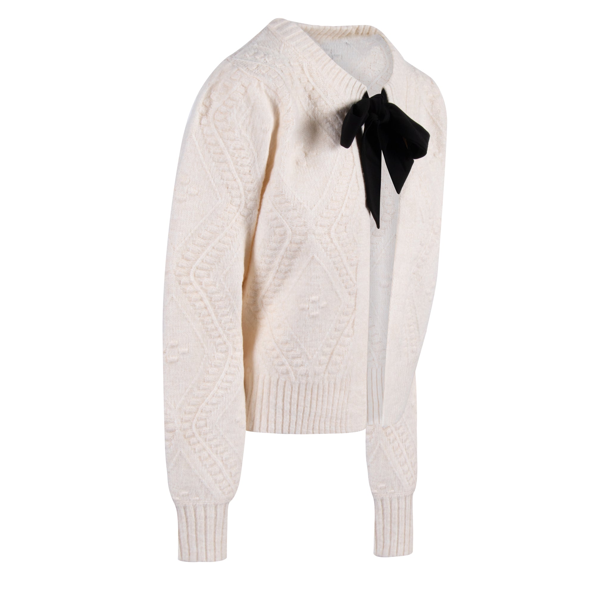 Womens Winter White Kitty Bobble Cardigan