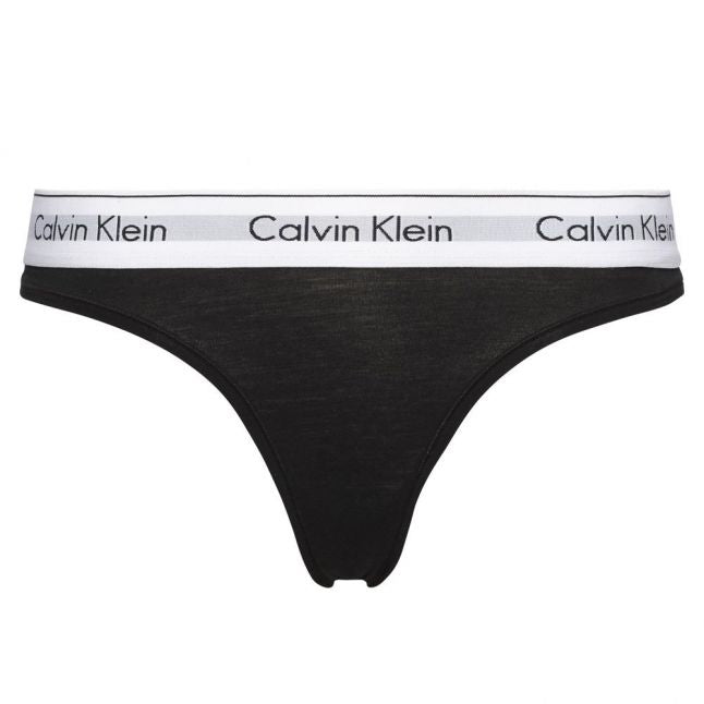 Womens Black Modern Cotton Classic Thong