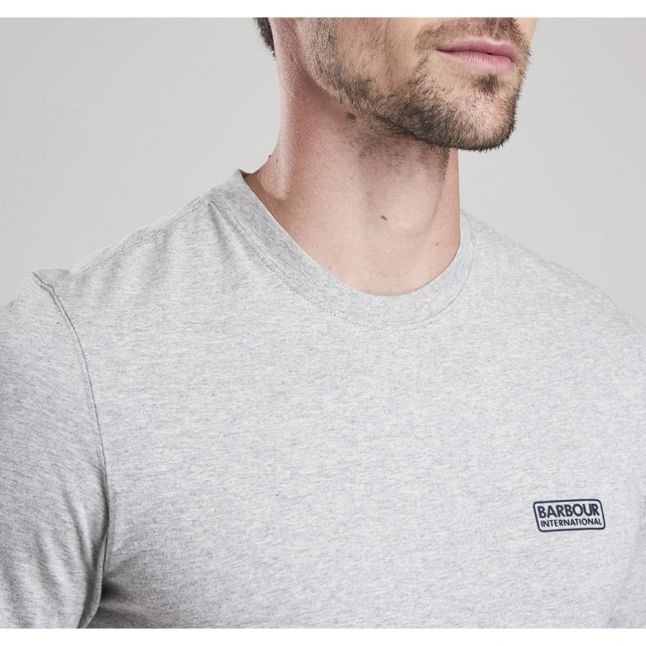 Mens Grey Marl International Small Logo S/s T Shirt