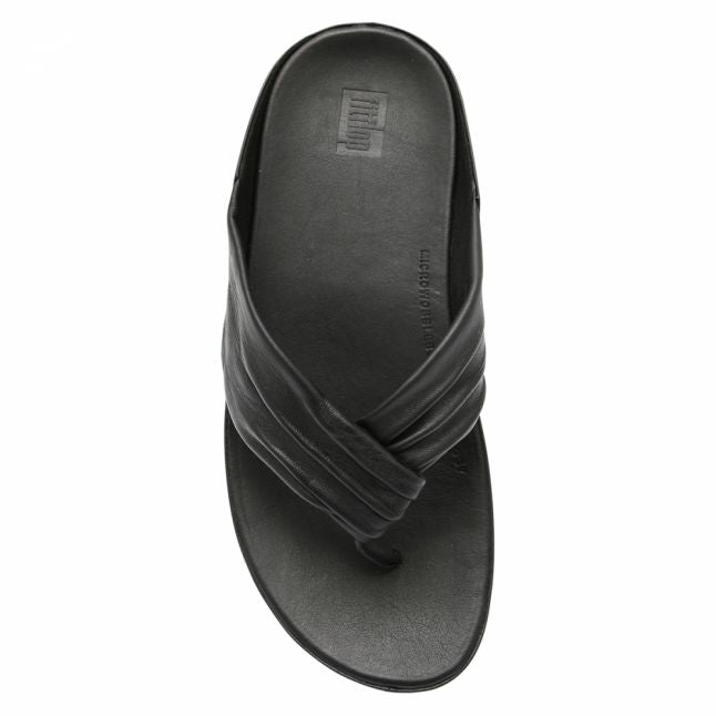 Womens Black Twiss Toe-Thong Sandals