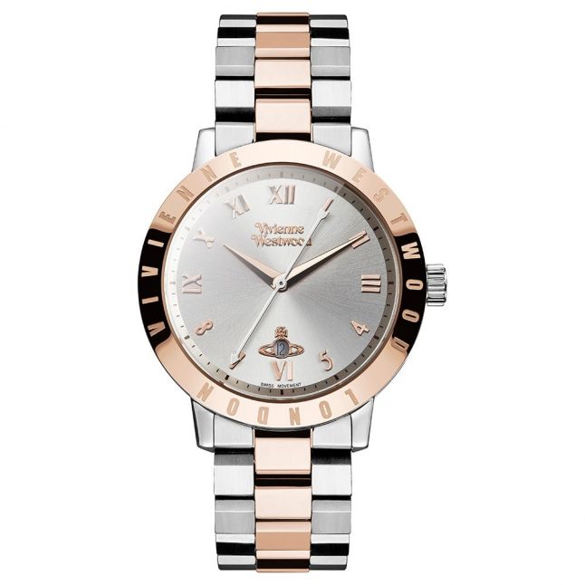 Womens Vivienne Westwood Silver & Rose Gold Bloomsbury Bracelet Watch