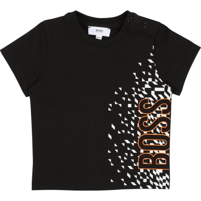 Boys Black Graphic Logo S/s T Shirt