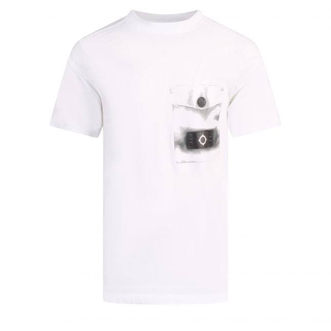 Mens Optic White Trompe-Loeil Pocket S/s T Shirt