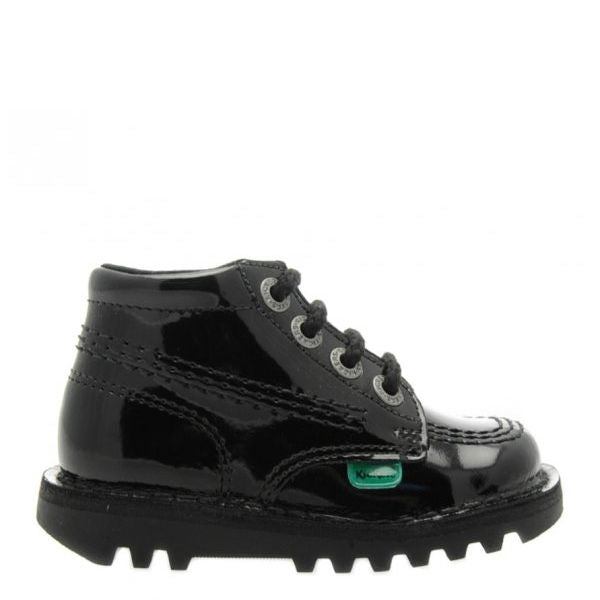 Infant Black Patent Kick Hi Shoes (5-12)