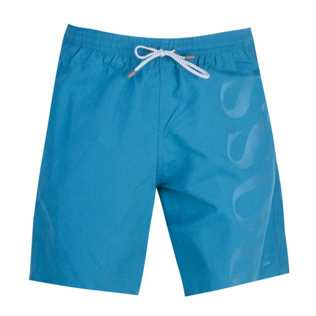 Mens Dark Green Orca Tonal Logo Swim Shorts