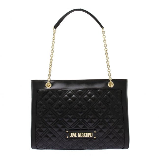 Womens Black Diamond Quilted Shopper Bag