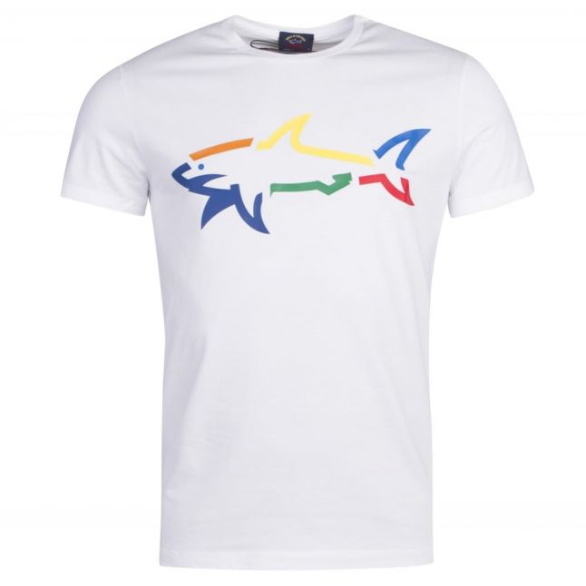 Paul & Shark Mens White Multi Shark SF S/s T Shirt